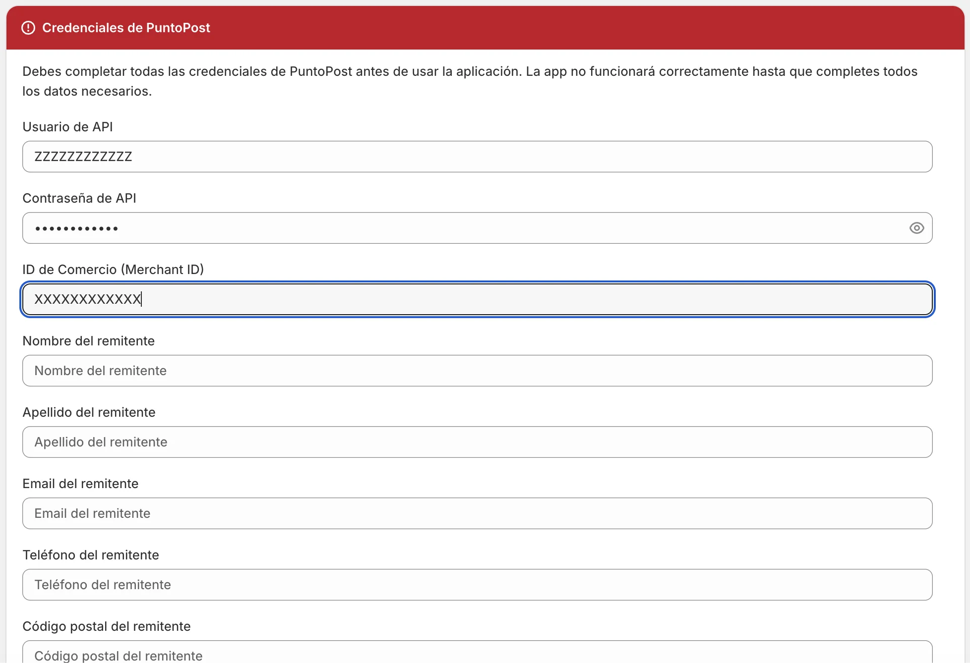 Configuración de las credenciales C2C