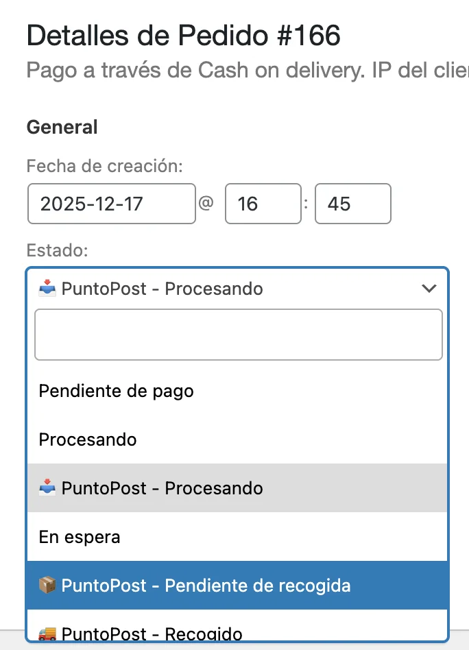Flujo de pedido