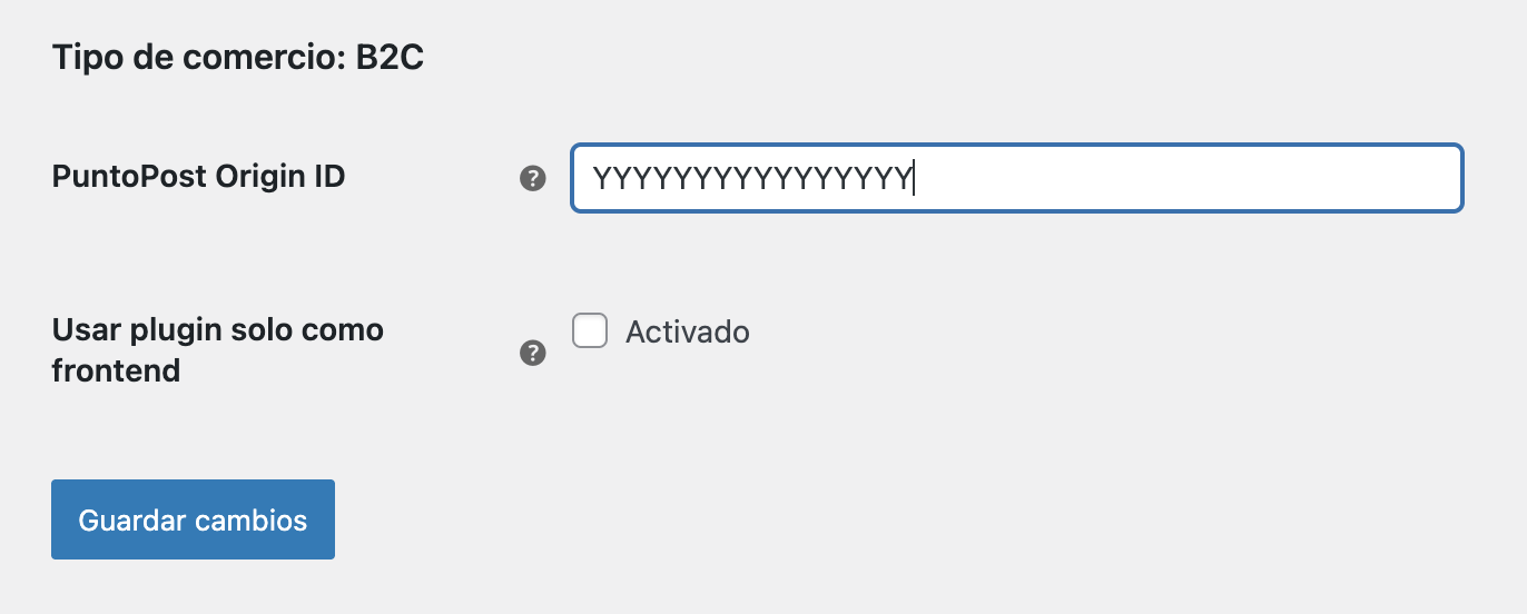 Configuración de método de envío PuntoPost B2C